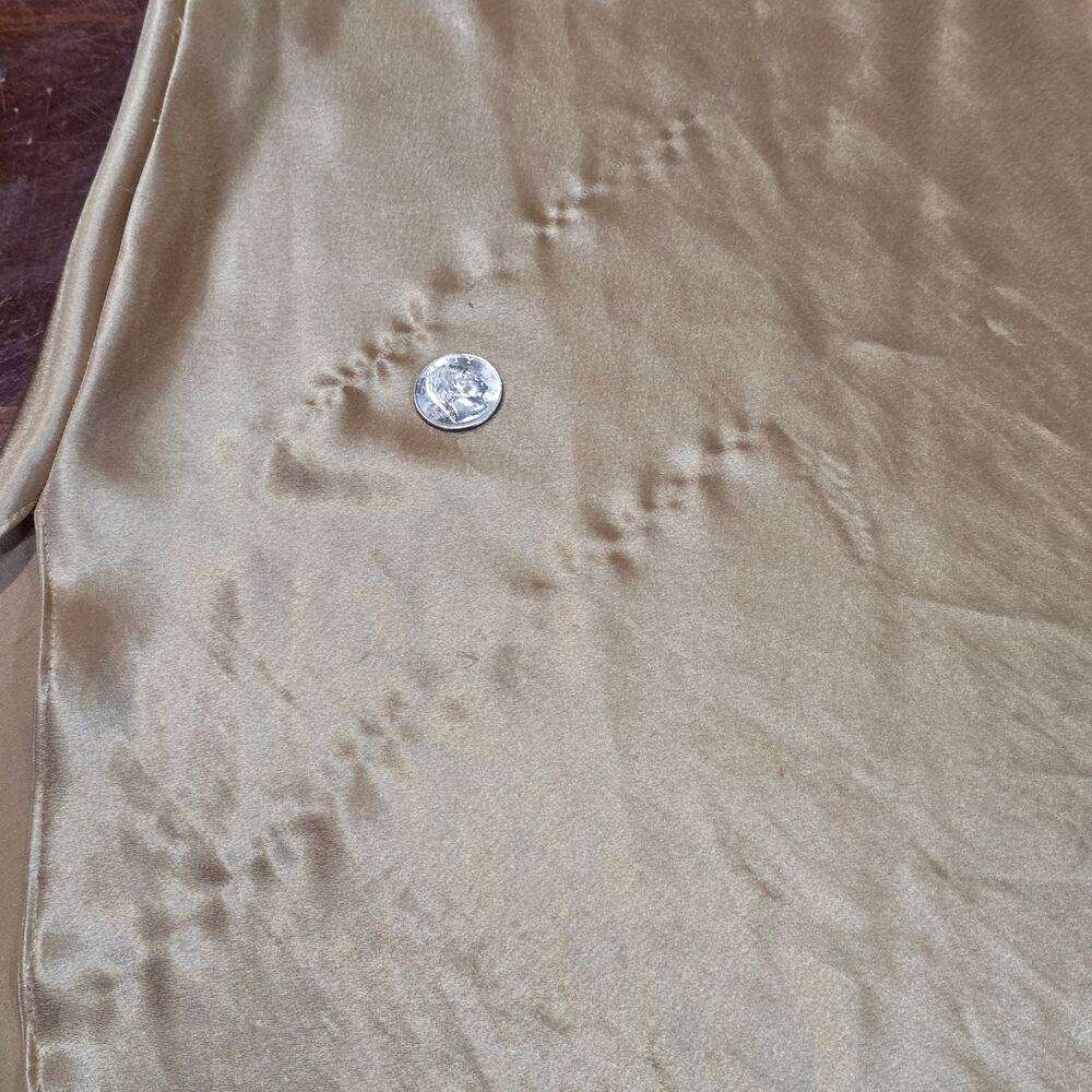 Vintage Gold Satin Nightgown w/ Lace Trim┃Small┃California Dynasty Made in USA - Picture 7 of 11